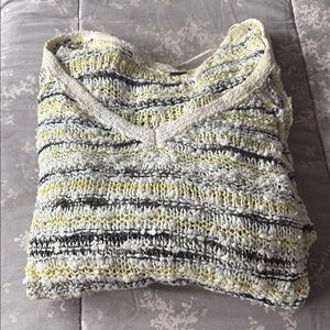Striped Knit Sweater in Yellow and Gray